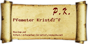 Pfemeter Kristóf névjegykártya