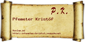 Pfemeter Kristóf névjegykártya